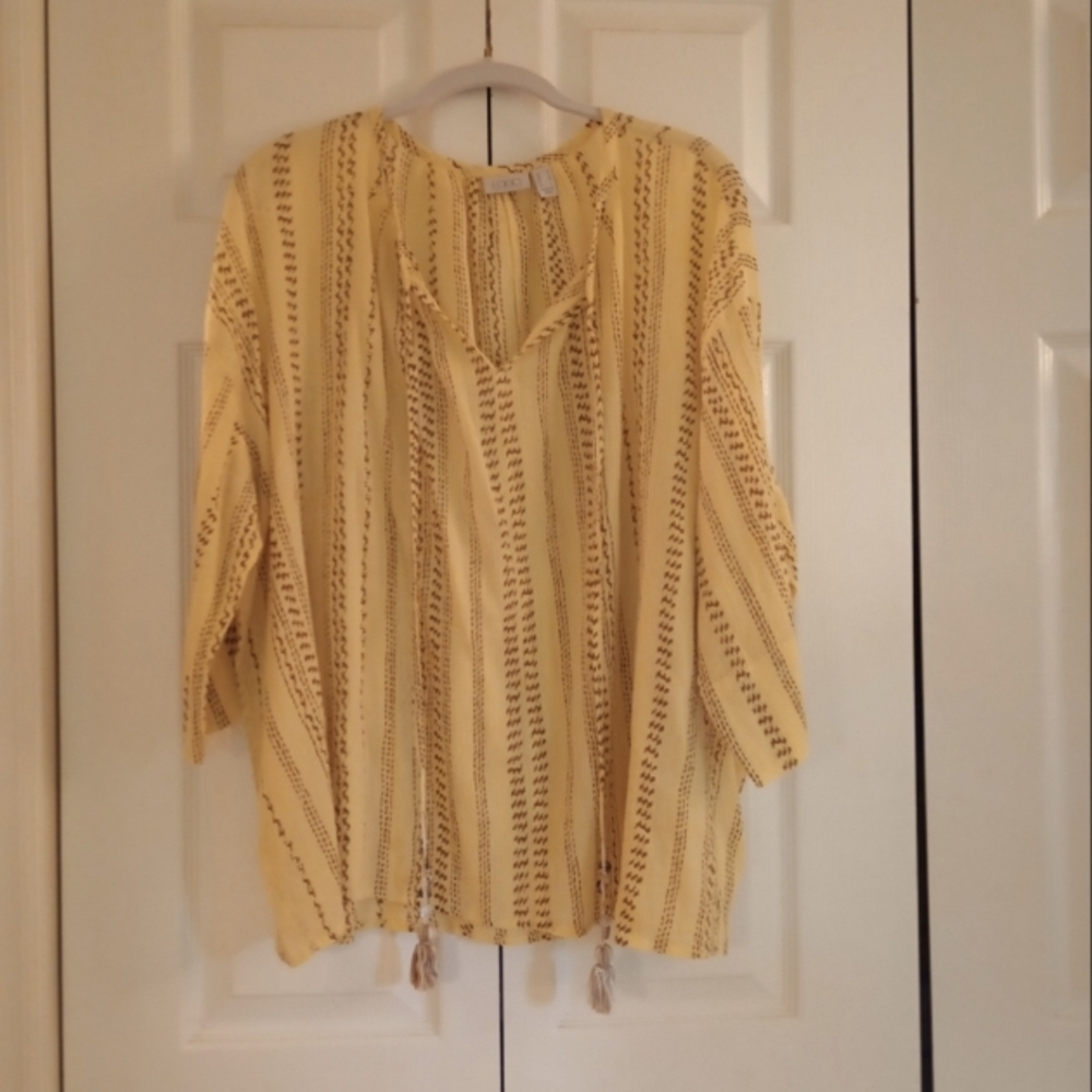 Lori Goldstein breezy gauze top M